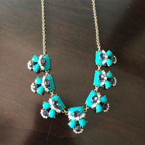 J Crew navy and turquioise necklace